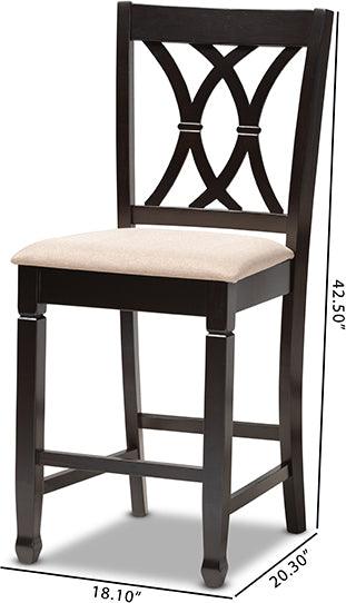 Wholesale Interiors Barstools - Reneau Sand Espresso Brown Wood Counter Height Pub Chair Set of 2