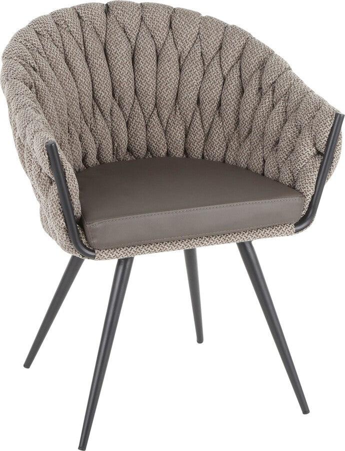 Lumisource Accent Chairs - Braided Matisse Chair 31" Gray PU & Gray Fabric