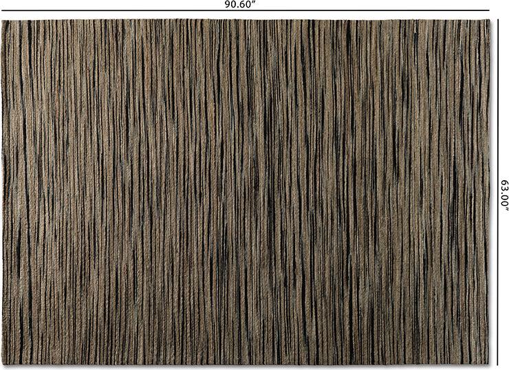 Wholesale Interiors Indoor Rugs - Shiro Modern and Contemporary Beige and Black Handwoven Hemp Area Rug