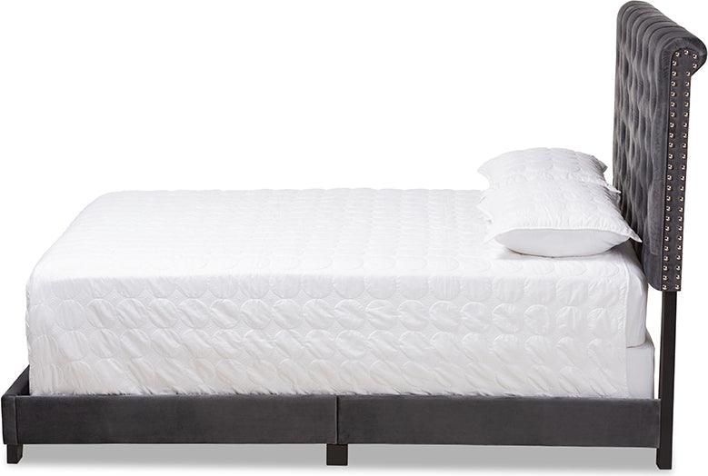 Wholesale Interiors Beds - Candace Queen Bed Dark Gray