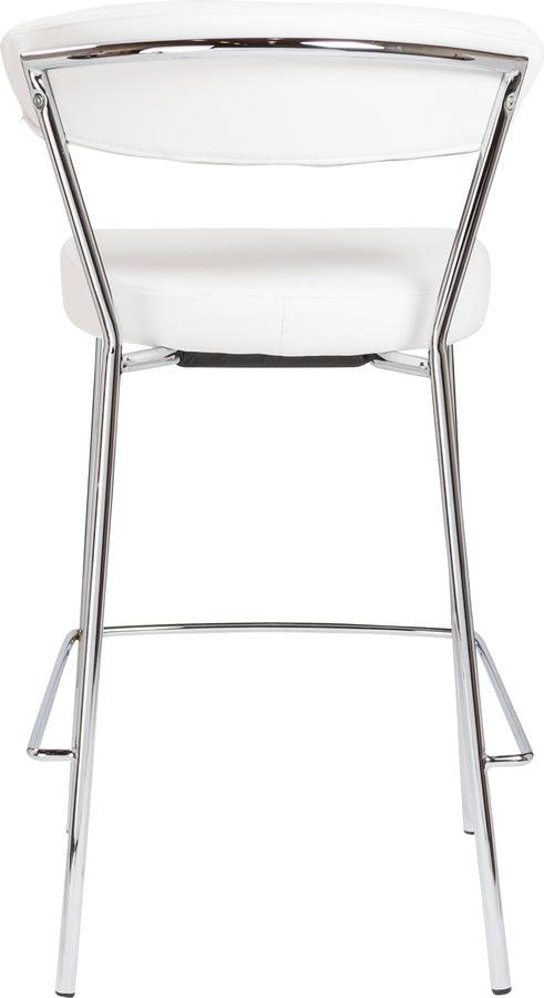 Euro Style Barstools - Draco-C Counter Stool In White With Chrome Base Frame And Base - Set Of 2