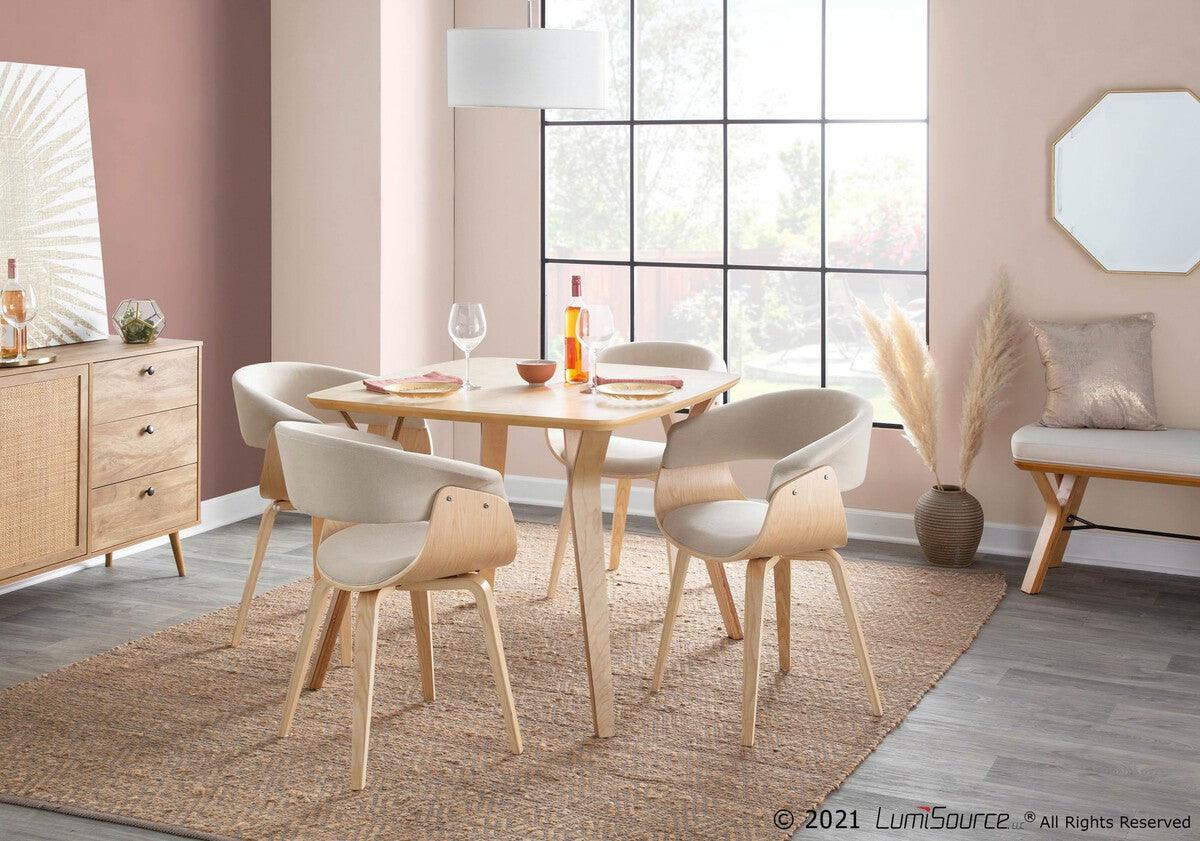 Lumisource Dining Tables - Folia Mid-Century Modern Dinette Table in Natural Wood
