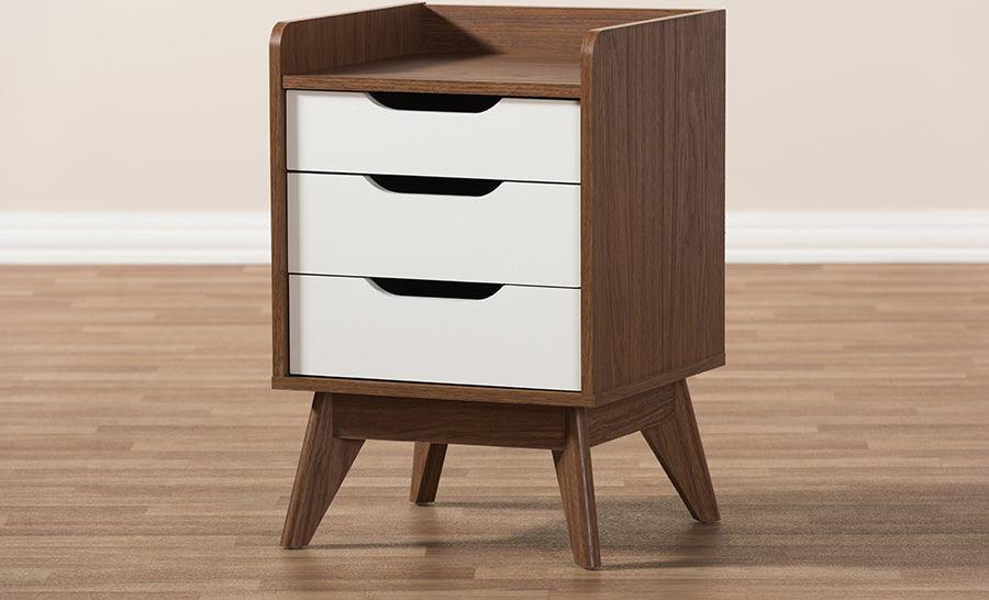 Wholesale Interiors Nightstands & Side Tables - Brighton Nightstand White/Walnut Brown