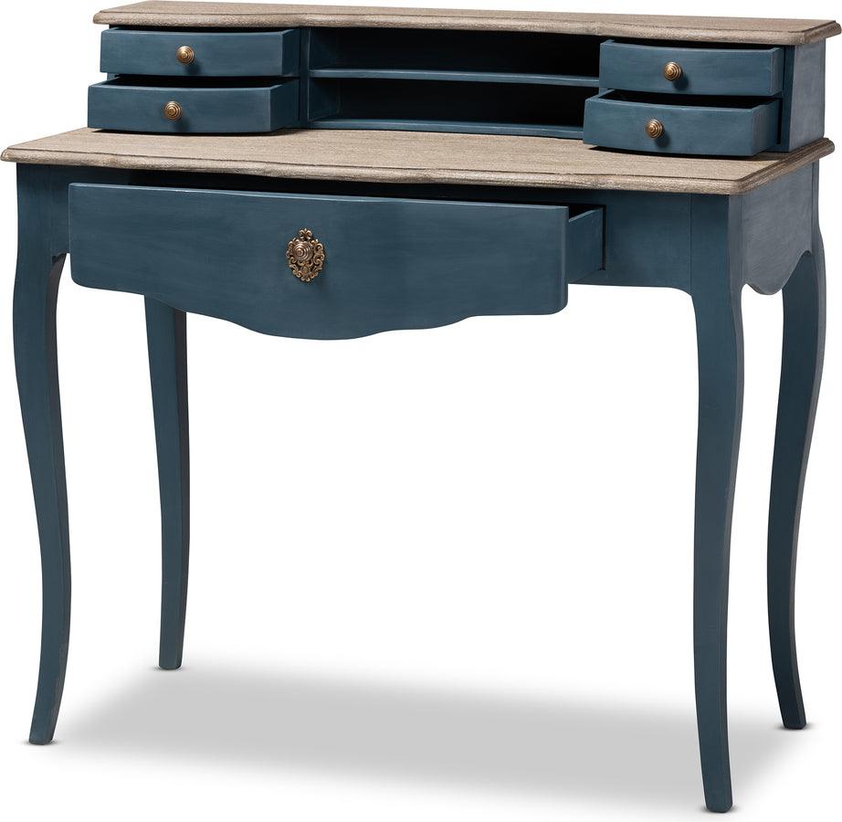Wholesale Interiors Desks - Celestine French Provincial Blue Spruce Finished Wood Accent Writing Desk