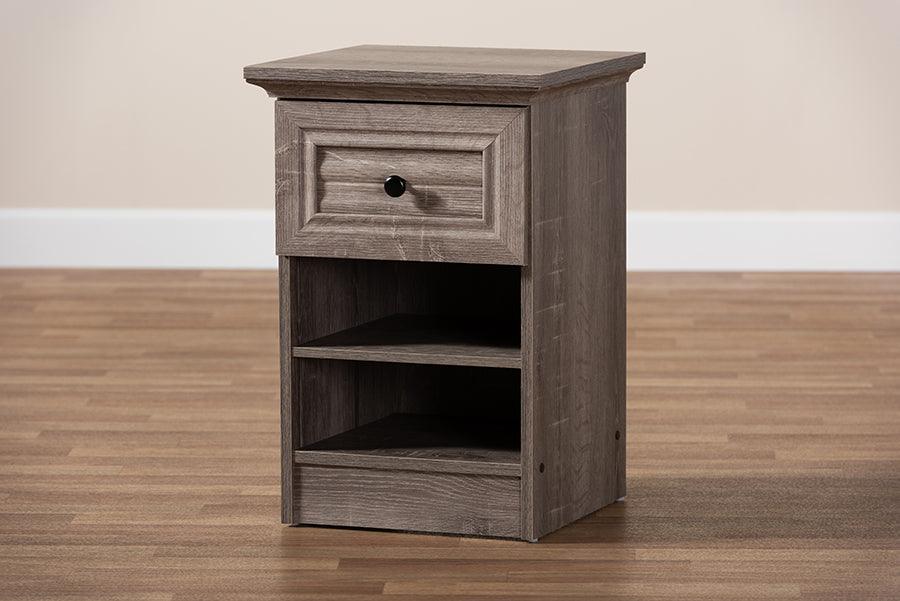 Wholesale Interiors Nightstands & Side Tables - Dara Nightstand Gray & Brown & Black