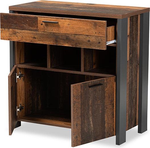 Wholesale Interiors Buffets & Sideboards - Ranger Mid-Century Modern Two-Tone Rustic Brown and Grey Finished Wood 1-Drawer Sideboard Buffet