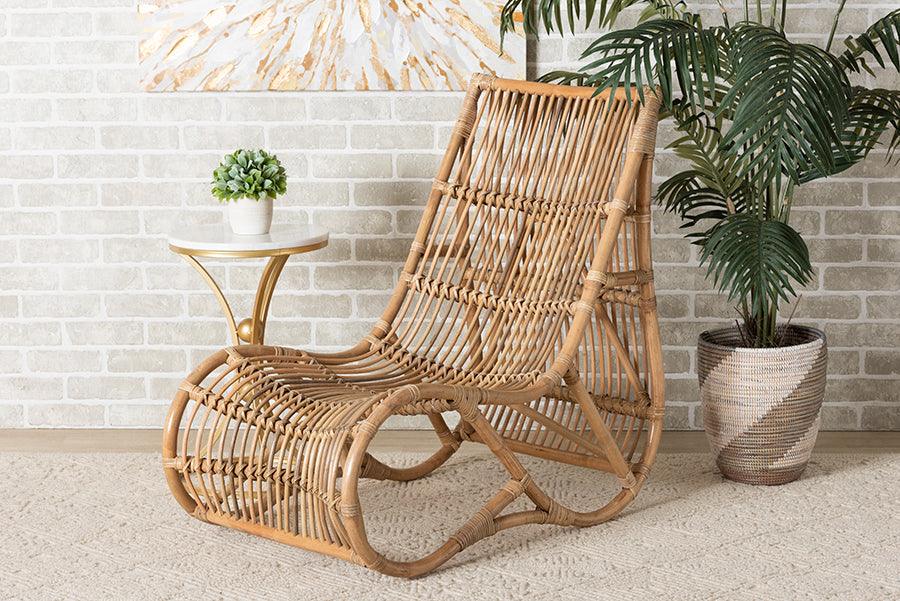 Wholesale Interiors Accent Chairs - Genera Modern Bohemian Natural Rattan Lounge Chair
