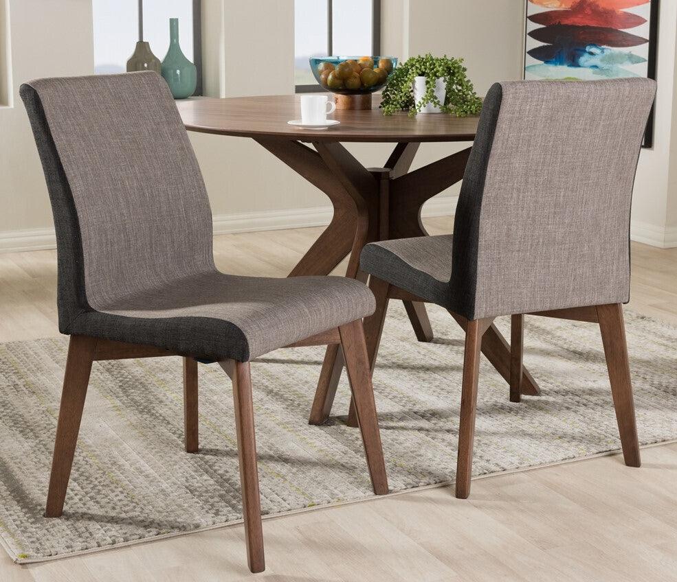 Wholesale Interiors Dining Chairs - Kimberly Dining Chair Beige & Brown (Set of 2)