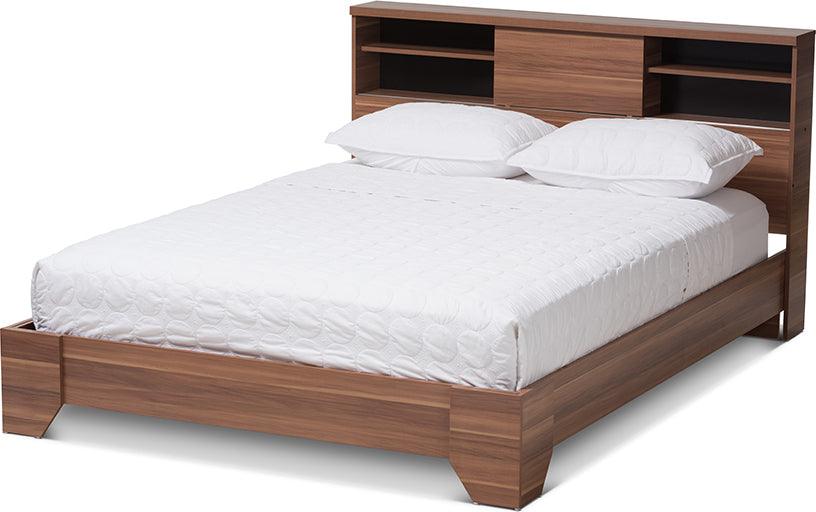 Wholesale Interiors Beds - Vanda Queen Bed Black/Walnut Brown