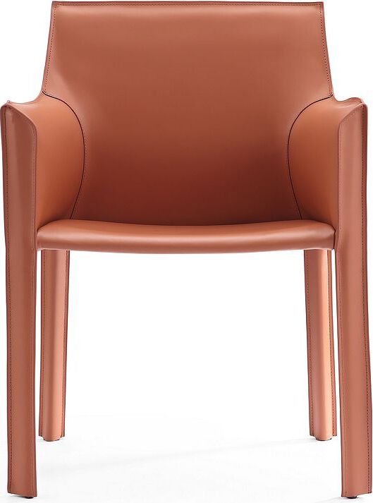 Manhattan Comfort Dining Chairs - Vogue Clay Faux Leather Arm Chair (Set of 2)