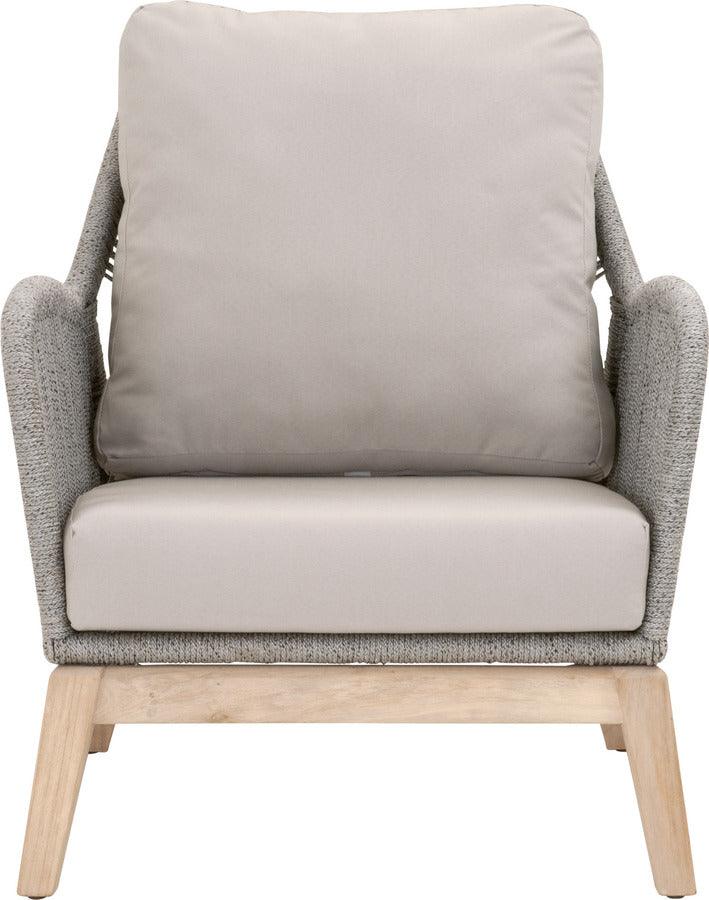 Essentials For Living Outdoor Chairs - Loom Outdoor Club Chair Platinum Rope, Smoke Gray, Gray Teak