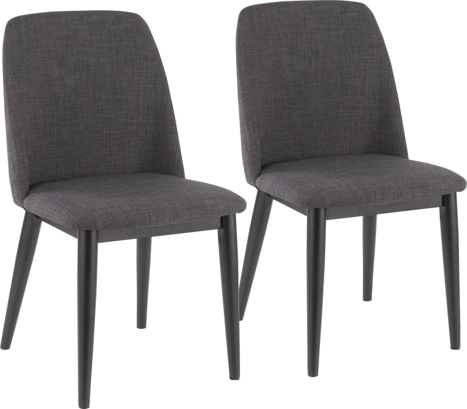 Lumisource Dining Chairs - Tintori Contemporary Dining Chair in Charcoal Fabric (Set of 2)