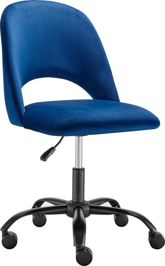 Euro Style Task Chairs - Alby Office Chair in Blue with Black Base