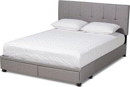 Wholesale Interiors Beds - Netti Upholstered Queen Bed Light Gray