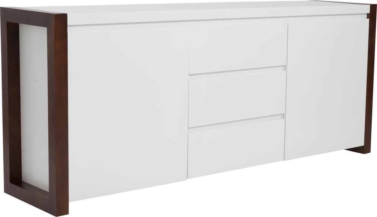 Euro Style Buffets & Cabinets - Manon Sideboard Matte White & Dark Walnut