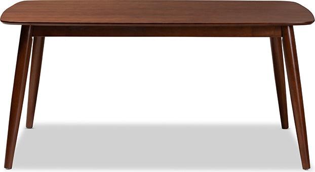 Wholesale Interiors Dining Tables - Edna Mid-Century Modern Walnut Finished Wood Dining Table