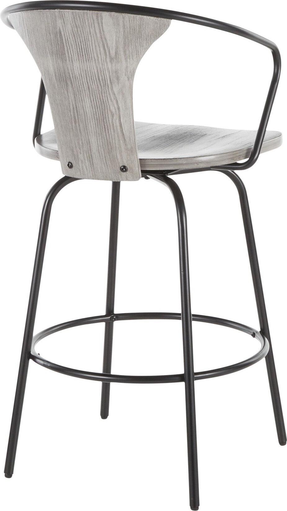 Lumisource Barstools - Waco Industrial Counter Stool Black & Gray
