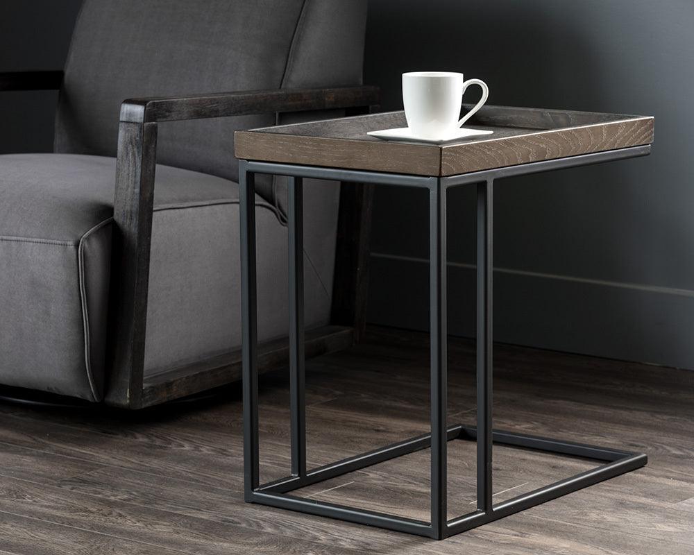 SUNPAN Side & End Tables - Arden C-Shaped End Table - Black - Charcoal Grey
