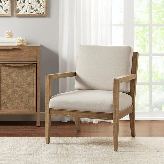 Olliix.com Accent Chairs - Upholstered Accent Armchair Ivory