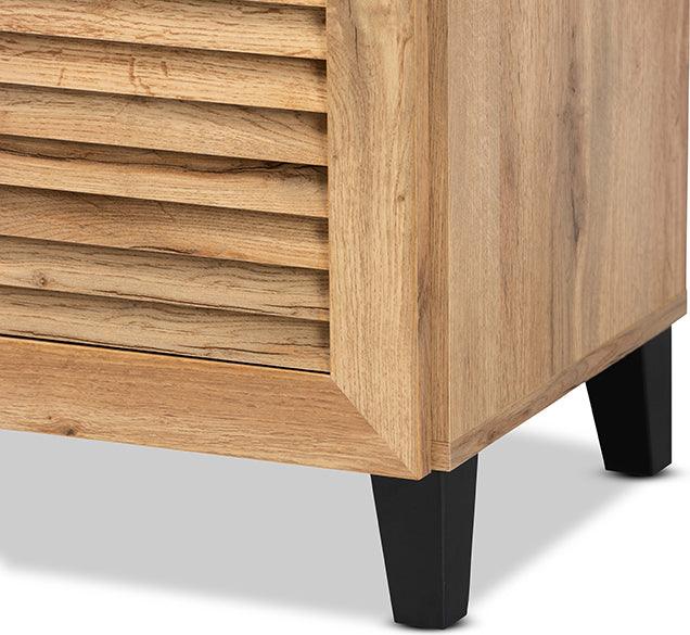 Wholesale Interiors Shoe Storage - Coolidge Oak Brown Finished Wood 1-Drawer Shoe Storage Cabinet