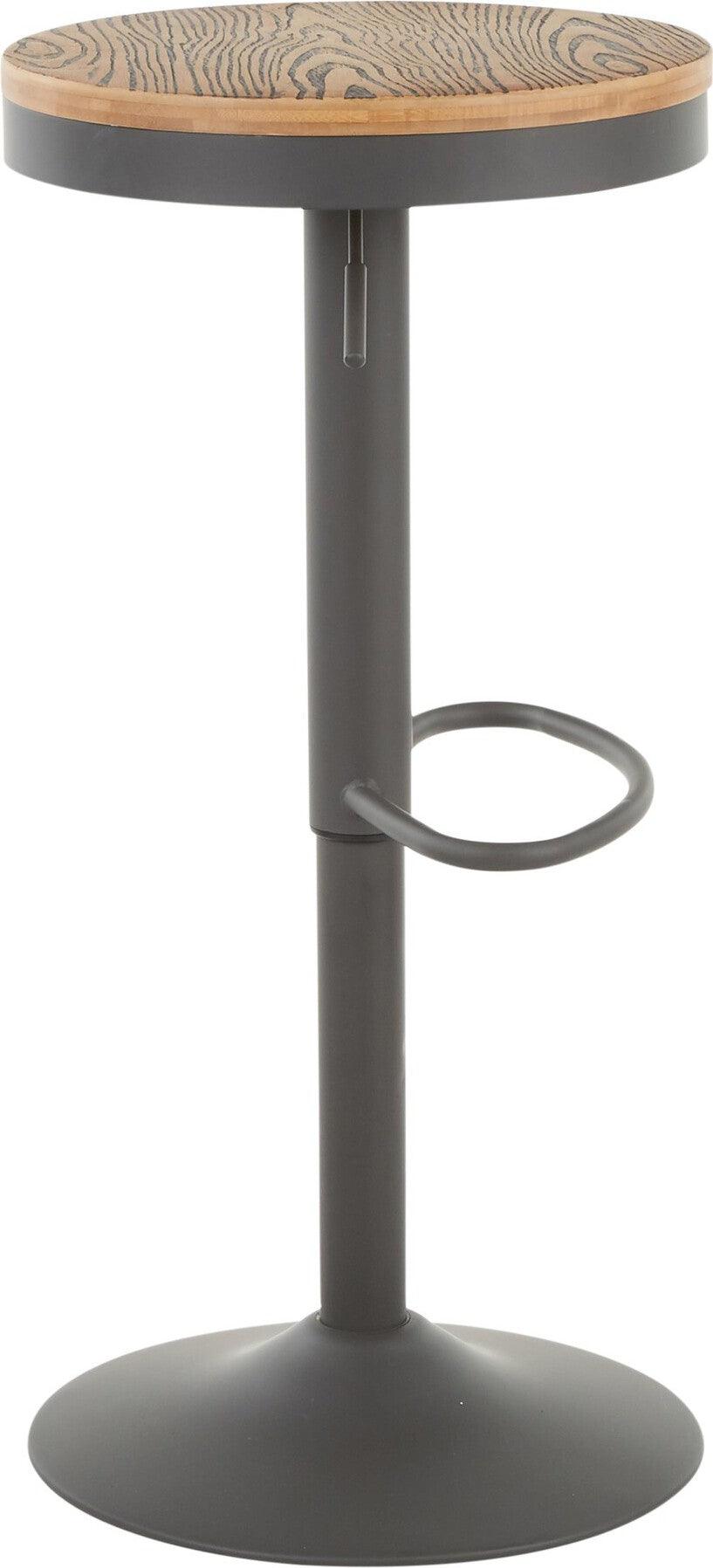 Lumisource Barstools - Dakota Barstool (Set of 2) Gray & Bamboo