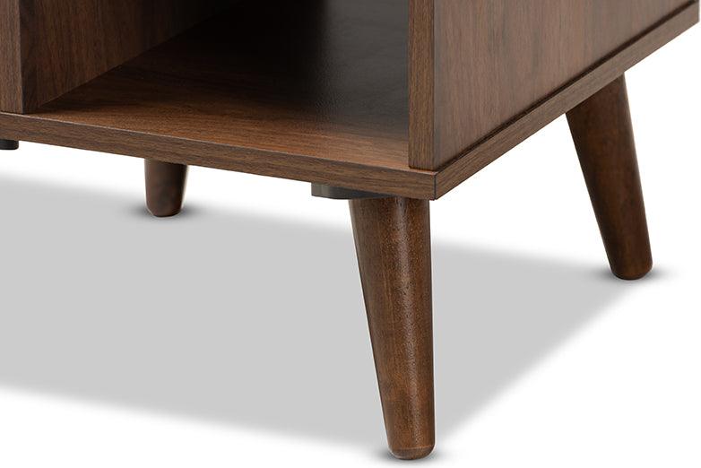 Wholesale Interiors Side & End Tables - Sami Mid-Century Modern Walnut Finished Wood End Table