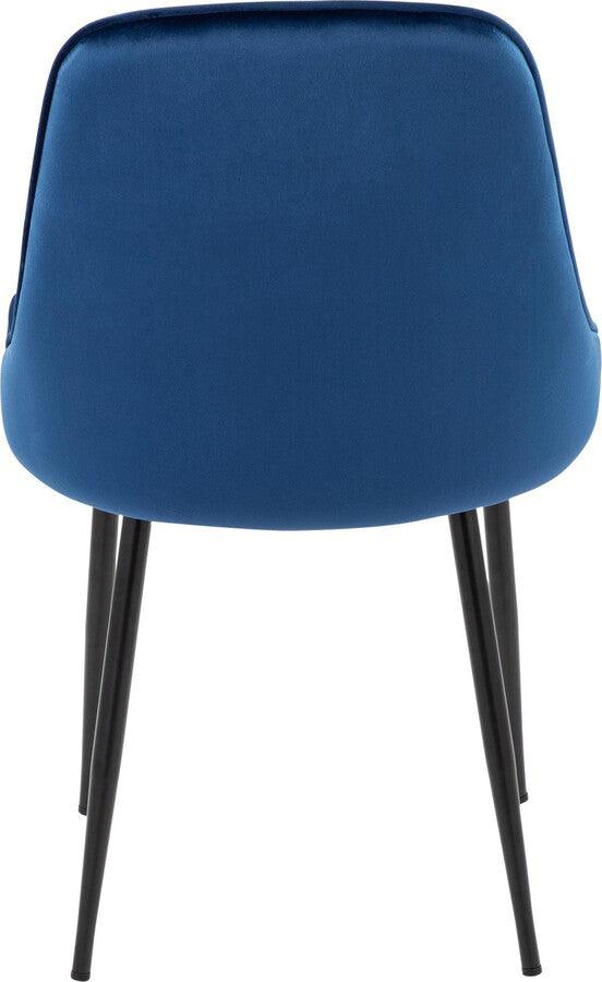 Lumisource Dining Chairs - Marcel Contemporary Dining Chair With Black Frame & Navy Blue Velvet Fabric (Set of 2)