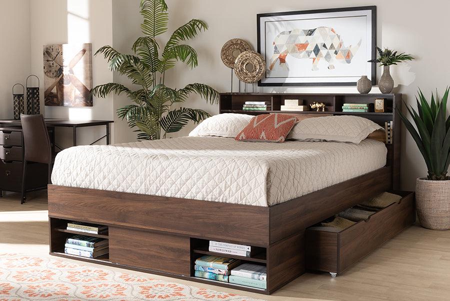 Wholesale Interiors Beds - Tristan Queen Storage Bed Dark Brown