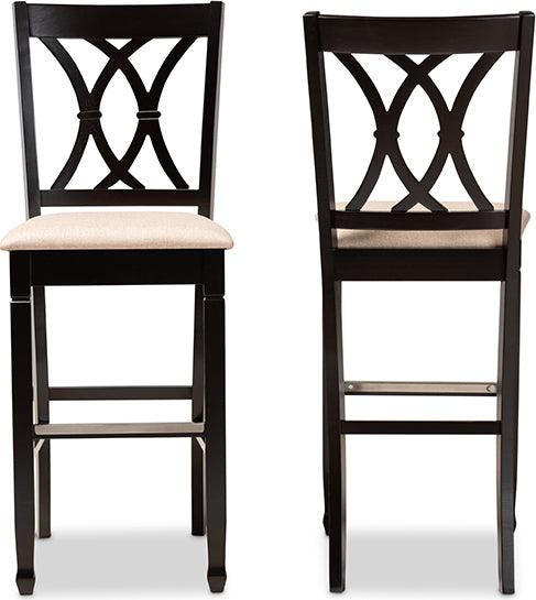 Wholesale Interiors Barstools - Calista Bar Stool Sand & Espresso Brown (Set of 2)