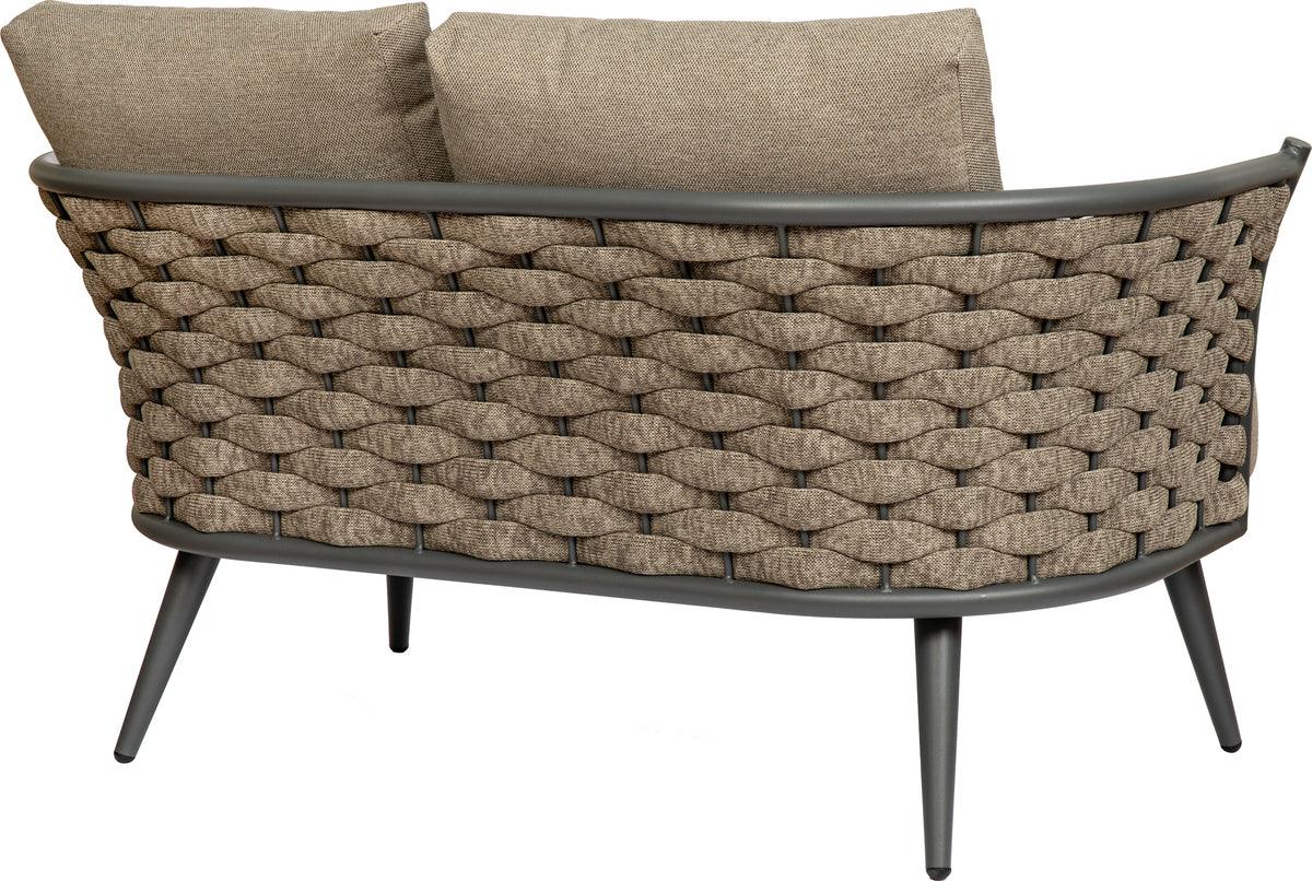 Euro Style Loveseats - Solna Loveseat in Taupe Fabric with Gray Frame