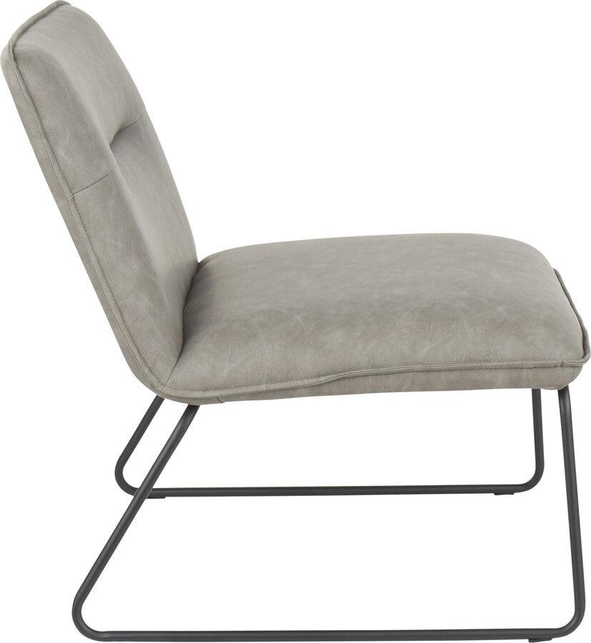 Lumisource Accent Chairs - Casper Accent Chair 30" Black Metal & Gray PU