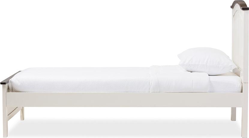 Wholesale Interiors Beds - Harry Classic Butter Milk And Walnut Finishing Twin Size Platform Bed