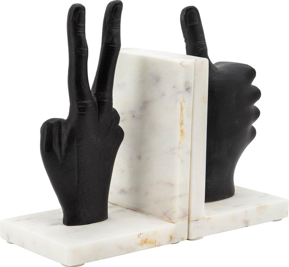 Sagebrook Home Bookends - S/2 Hand Sign Bookends Black