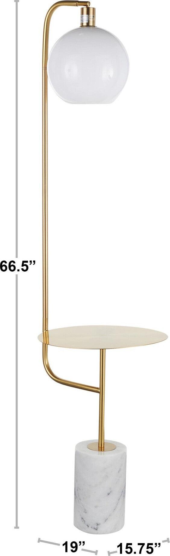 Lumisource Floor Lamps - Symbol Floor Lamp with Side Table White & Gold