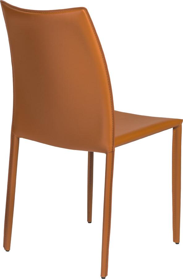 Euro Style Dining Chairs - Dalia Stacking Side Chair in Cognac - Set of 2