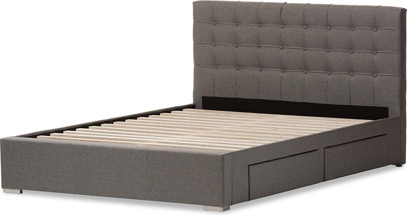 Wholesale Interiors Beds - Rene Queen Bed with Storage Gray