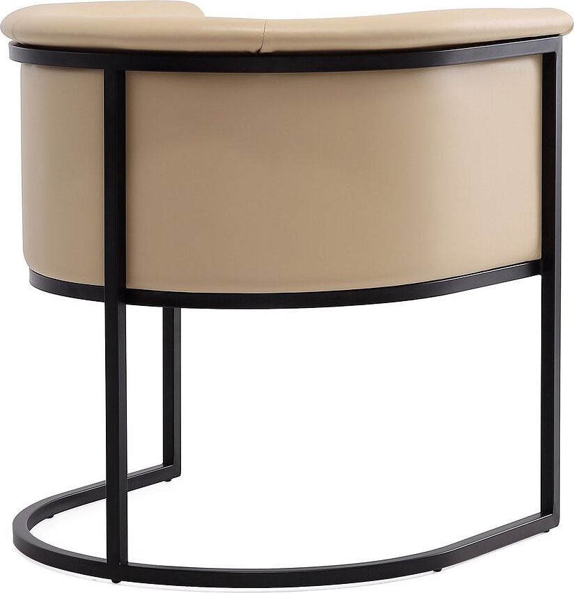 Manhattan Comfort Dining Chairs - Bali Tan and Black Faux Leather Dining Chair (Set of 2)