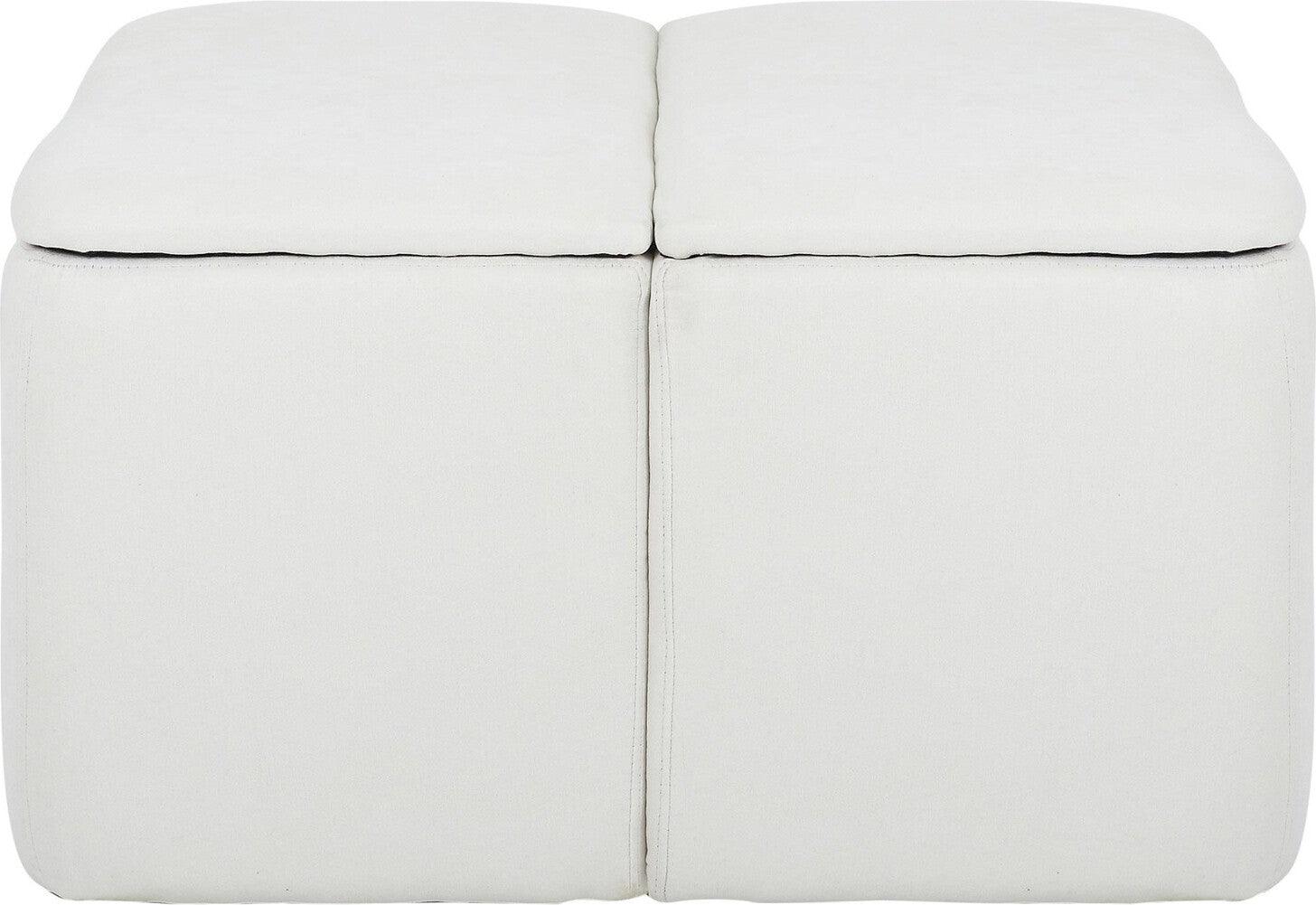 Lumisource Ottomans & Stools - Stout Contemporary Storage Ottoman Cream Fabric