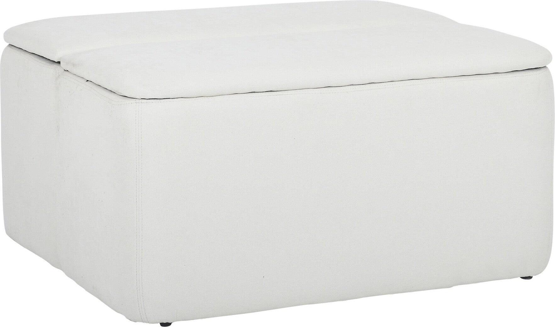 Lumisource Ottomans & Stools - Stout Contemporary Storage Ottoman Cream Fabric