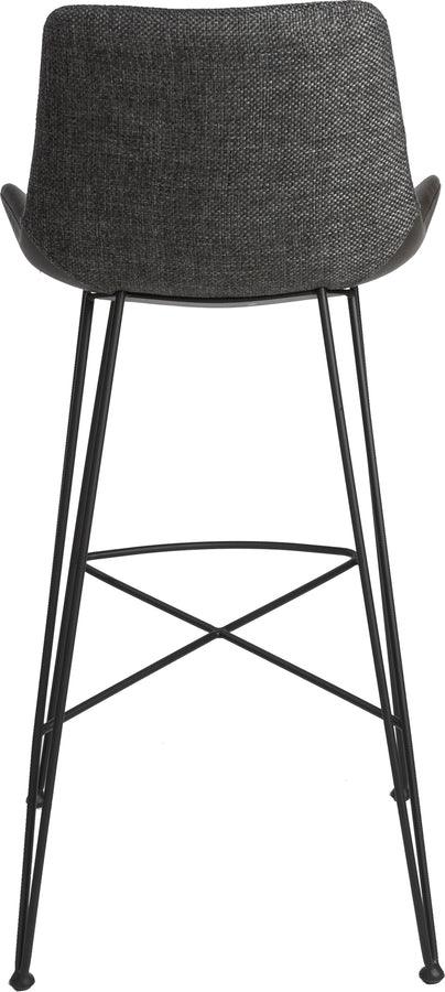 Euro Style Barstools - Alisa-B Bar Stool in Dark Gray Fabric and Dark Gray PU with Matte Black Legs