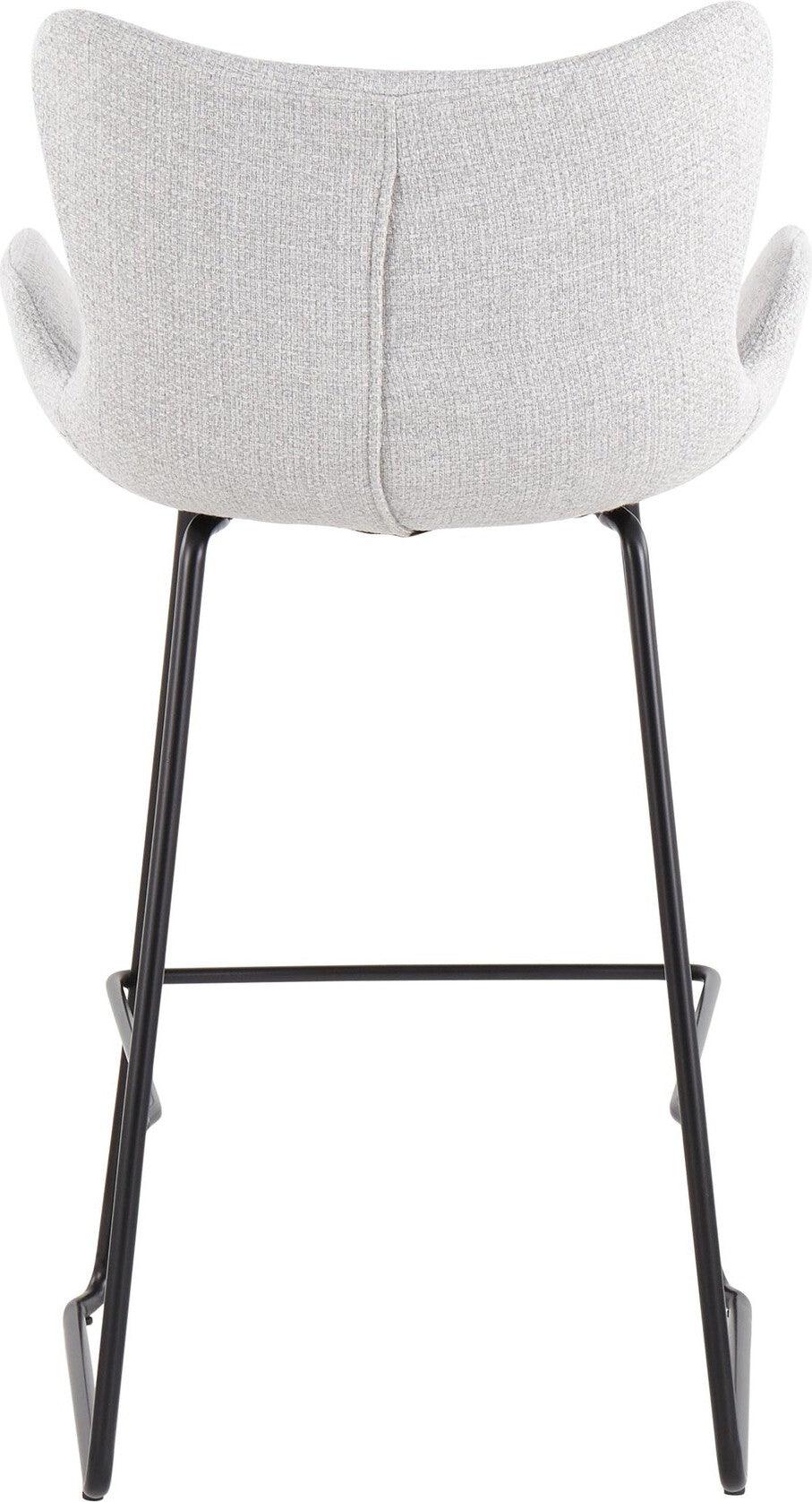 Lumisource Barstools - Tara Counter Stool (Set of 2) Black & Light Gray Noise