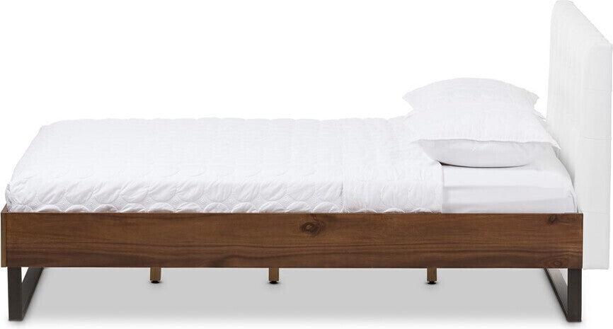 Wholesale Interiors Beds - Mitchell Queen Bed White & Dark Bronze