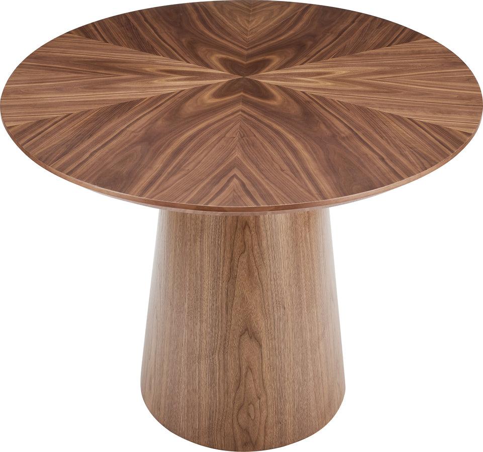 Euro Style Dining Tables - Deodat 79" Oval Dining Table in American Walnut in Star Pattern