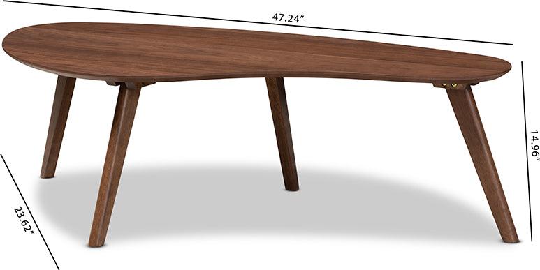 Wholesale Interiors Coffee Tables - Scarlette Mid-Century Modern Walnut Finished Coffee Table