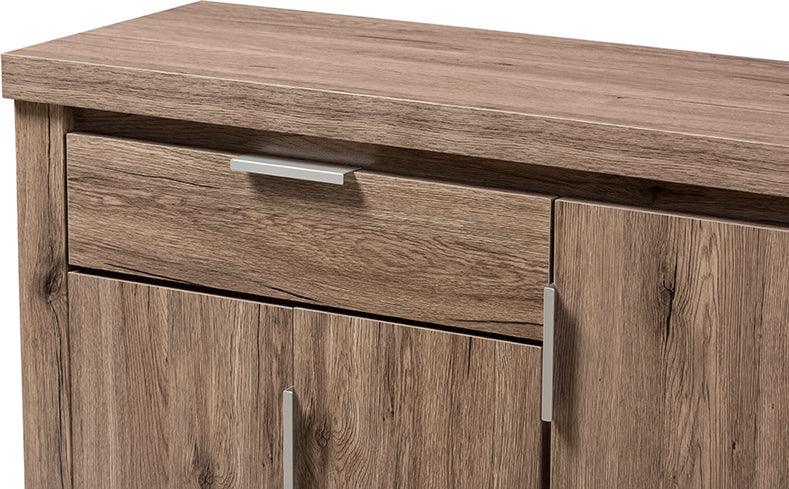Wholesale Interiors Shoe Storage - Laverne Modern and Contemporary Oak Brown Finished Shoe Cabinet