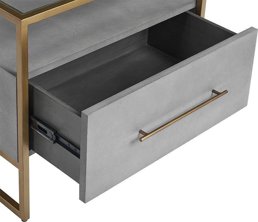 SUNPAN Nightstands & Side Tables - Venice Nightstand - Grey Shagreen Gray