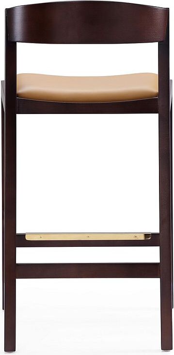 Manhattan Comfort Barstools - Klismos 36.75 in. Camel & Dark Walnut Beech Wood Counter Height Bar Stool