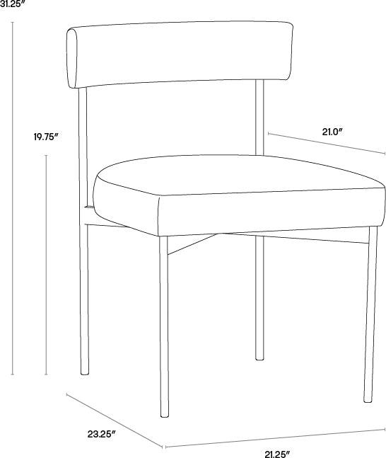 SUNPAN Dining Chairs - Seneca Dining Chair - Antique Brass - Velvet Blush (Set of 2)