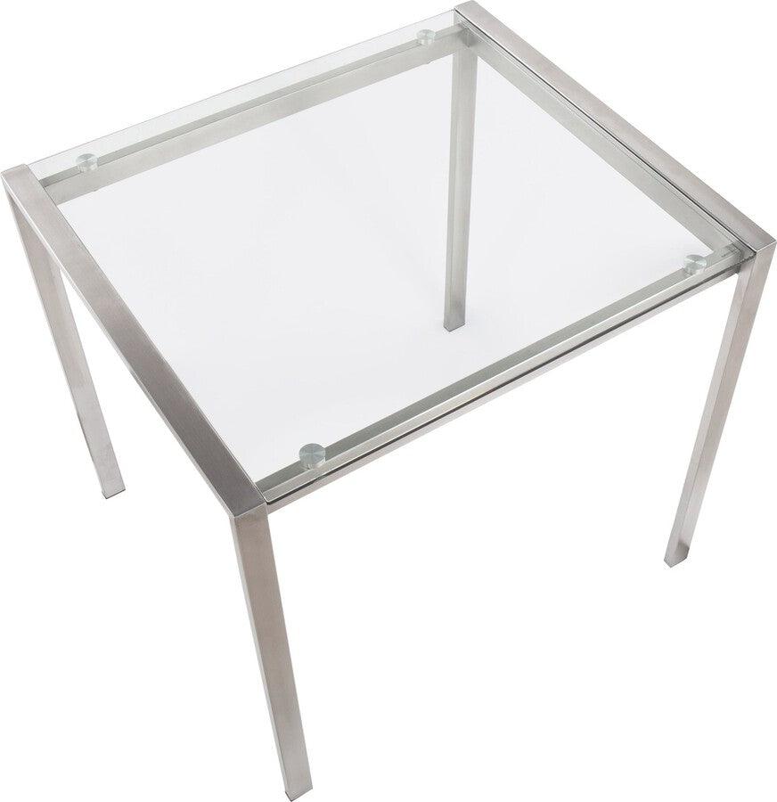 Lumisource Dining Tables - Fuji Contemporary Dining Table in Stainless Steel with Clear Glass Top