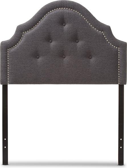 Wholesale Interiors Headboards - Cora Modern And Contemporary Dark Grey Fabric Upholstered Twin Size Headboard